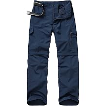 Mens Hiking Pants Quick Dry Lightweight Fishing Convertible Zip Off Safari Trousers
