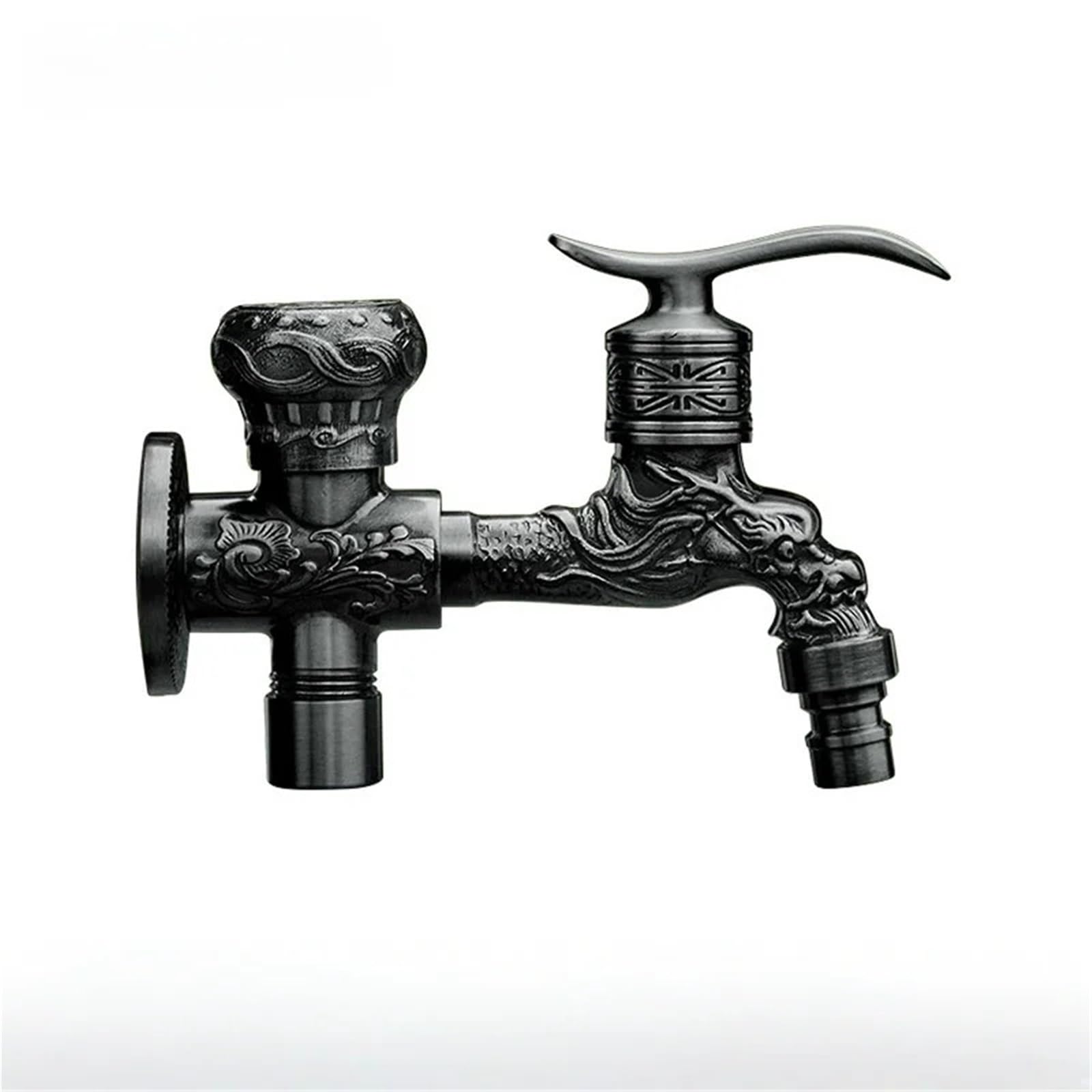 Outside Tap Bibcocks Faucet Washing Machince Garden Tap Brass Dragon Mop Outdoor Cold(Tall F)