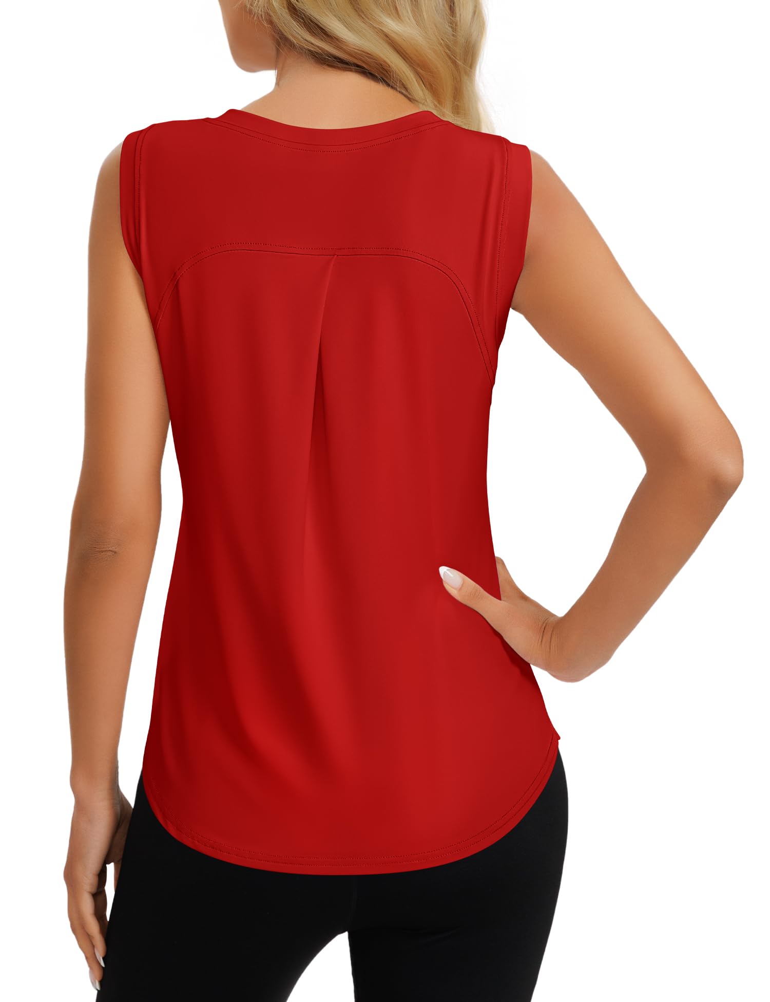 Dawnrole Damen Sport Top Ärmelloses Tennis Fitness Shirt Damen Leichte Yoga Sport Oberteile