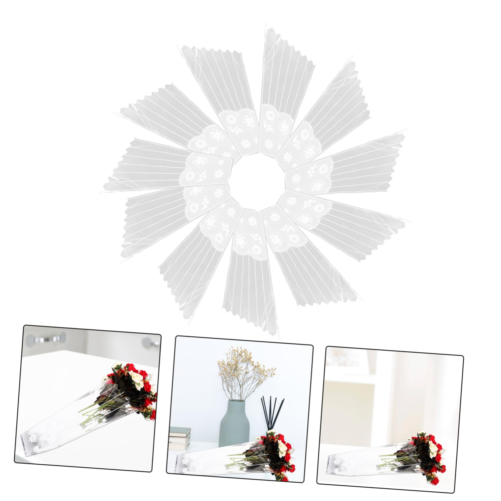 300 bolsas de embalaje de flores con mangas de ramo de rosas con envoltura floral para arreglos, bolsa de flores individuales, material de embalaje, bolsa de ramo