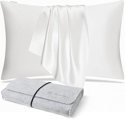 DISANGNI Funda de almohada de seda de morera 100% natural para cabello y piel con cremallera oculta 22 Momme ambos lados funda de almohada de seda