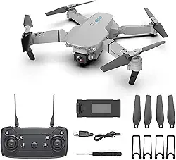 Drone RC profissional à prova d'água 2021 com rotação de câmera 4K, drone com câmera dupla para crianças e adultos, drone E88 Pro RC rotação de câmera 4K HD grande angular