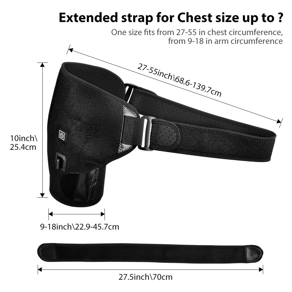 Hombreras de Masaje, Calefacción, Adjustable Hombrera Neopreno, Adecuado para Tendinitis Hombro, Artritis, Dolor Muscular