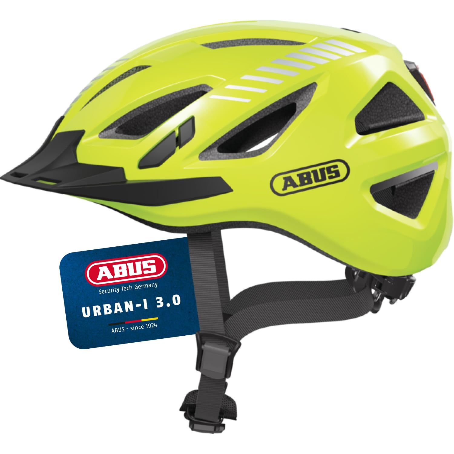 ABUS Stadthelm Urban-I 3.0 - Fahrradhelm mit Rücklicht, Schirm und Magnetverschluss - für Damen und Herren - Gelb, Größe S