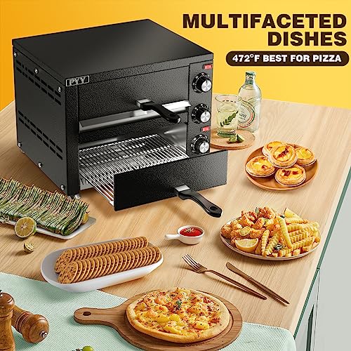 Countertop Pizza Oven Electric Indoor Pizza Oven Commercial Pyy Stainless Steel 2-Layers Pizza Cooker With Timer For Home Restaurant #TOP6