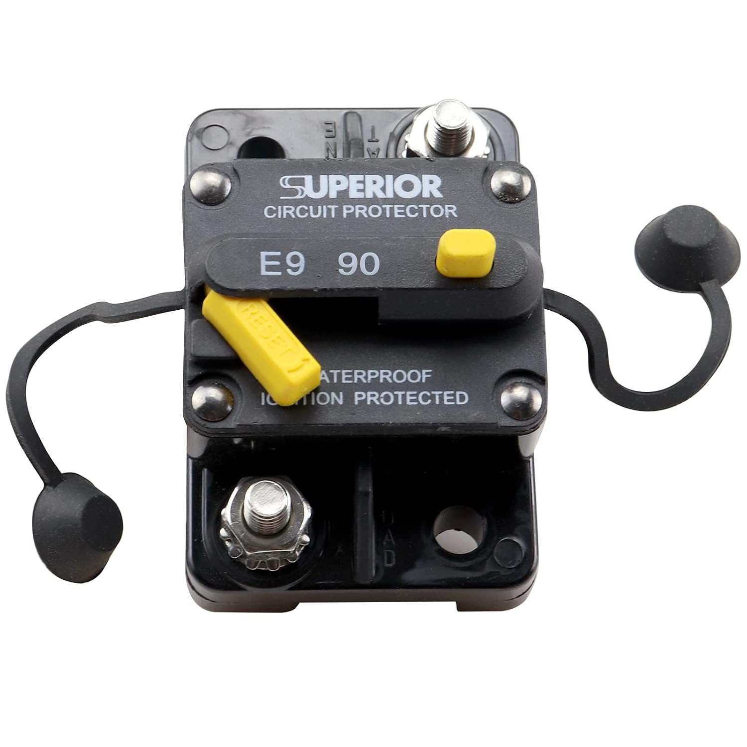 ZOOKOTO 12V- 48V DC 90 Amp Manual Reset Circuit Breaker Waterproof