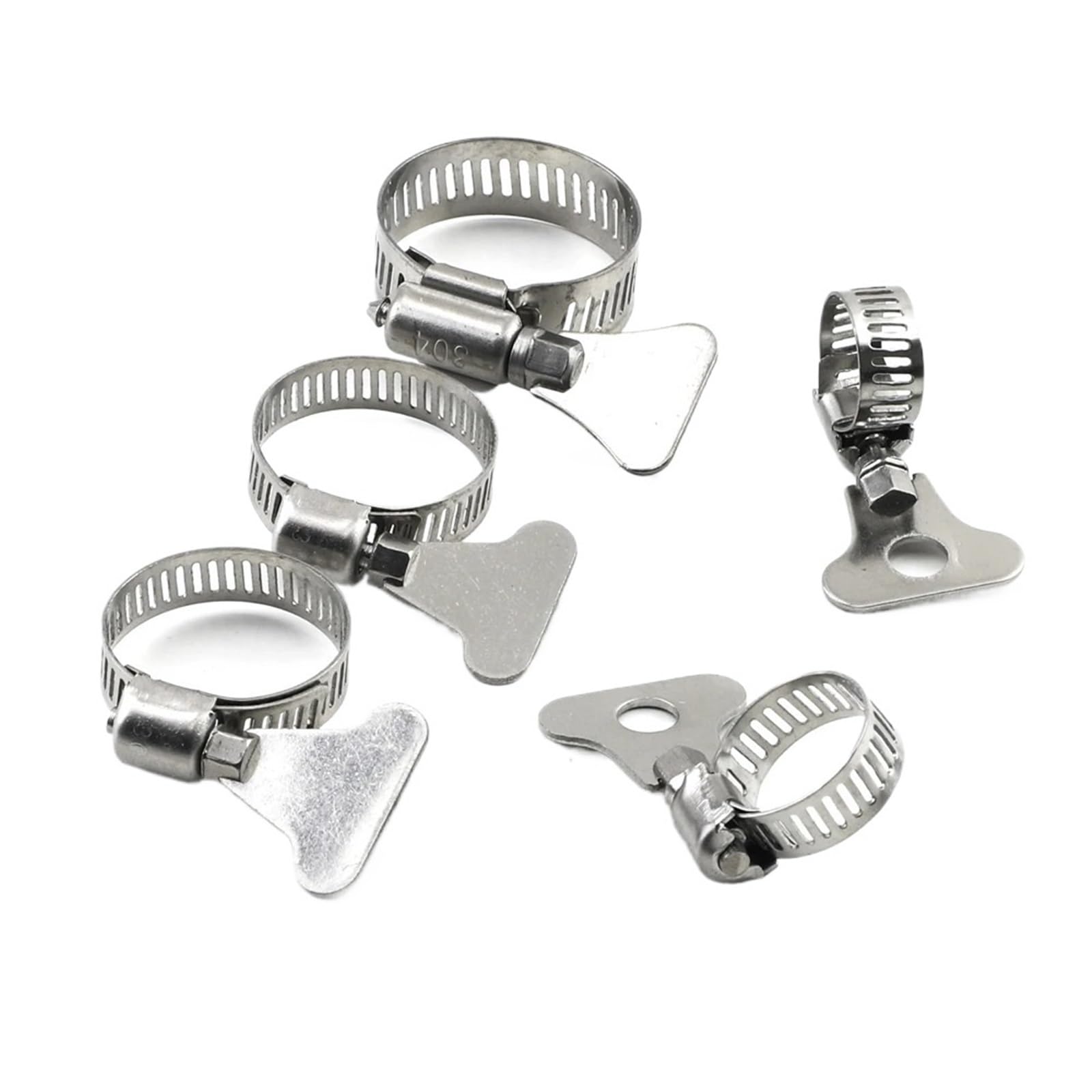 Hose Clips 2-10pcs Worm Gear Hose Clamp 6-95mm Adjustable Key Clip Stainless Steel for Water Pipe Automotive Mechanical for Home Water Line(65-89mm 2pcs)