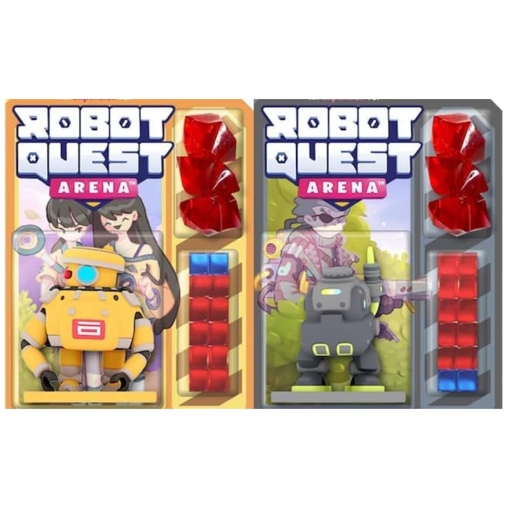 WISE WIZARD GAMES Robot Quest Arena The Deckbuilding Board Game Bundle: Jaws Robot Pack and Kettle Robot Pack (2 Items)