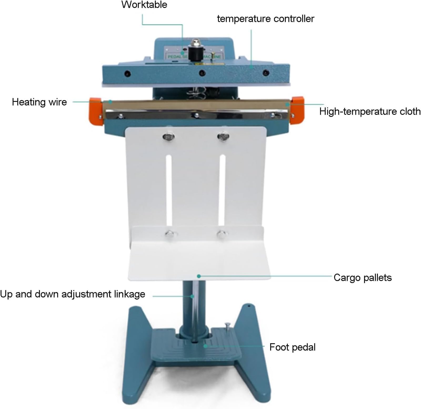 Machine à sceller la chaleur à pédale, thermoscellante à température constante pour feuilles thermoplastiques, chauffage commercial simple et double face, taille 350 mm, simple