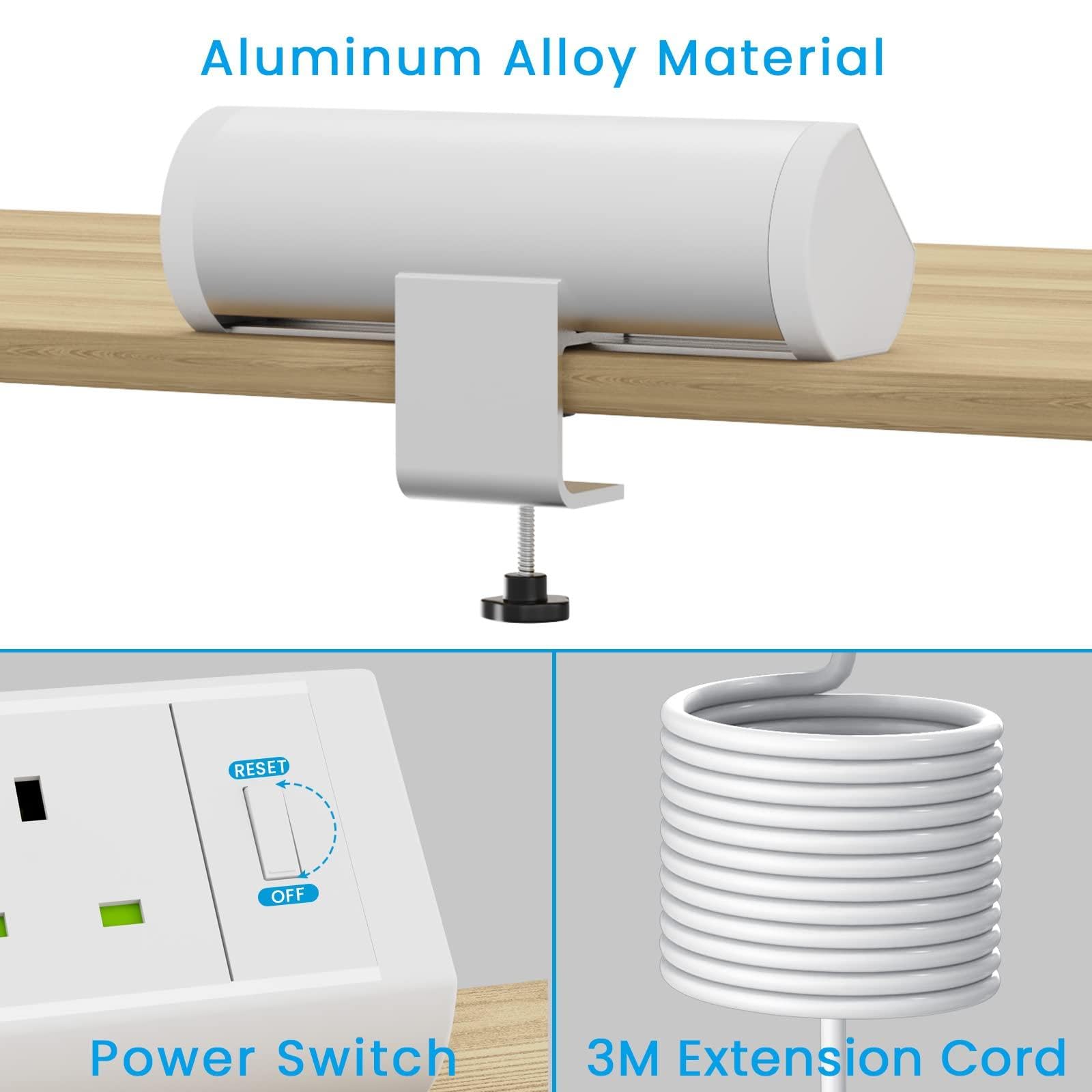 Presa di Alimentazione da scrivania, Presa Multipla in Alluminio con 2 Slot USB, prolunga da scrivania con Interruttore di Controllo, Supporto a Morsetto