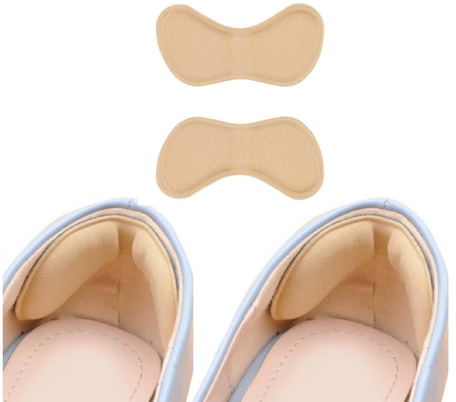 ERBIL Self-Adhesive Heel Grips Liner Shoe Tightener Inserts for Loose Shoes, Shoe Bite Protector Heel Pads Snugs for Shoe Insoles, Heel Pad for Heel Pain Men Women/1*Pair (Heel Liner) (Beige)-image-20