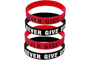 NEVER GIVE UP Motivational Rubber Bracelets - The Perfect Accessory for Staying Inspired