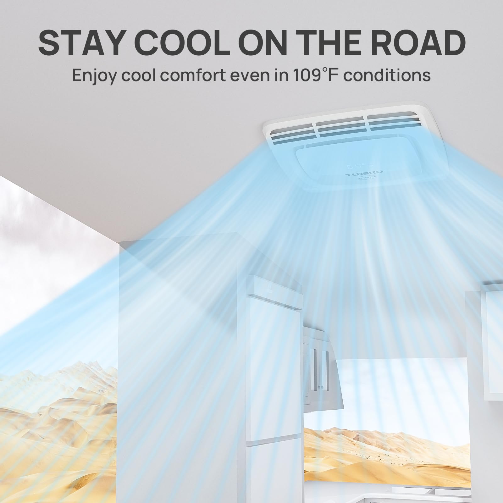 TURBRO Inverter 13 5K BTU RV Air Conditioner with Cooling and Heat Pump Non-Ducted Low-Profile Rooftop Unit Quiet — view 3