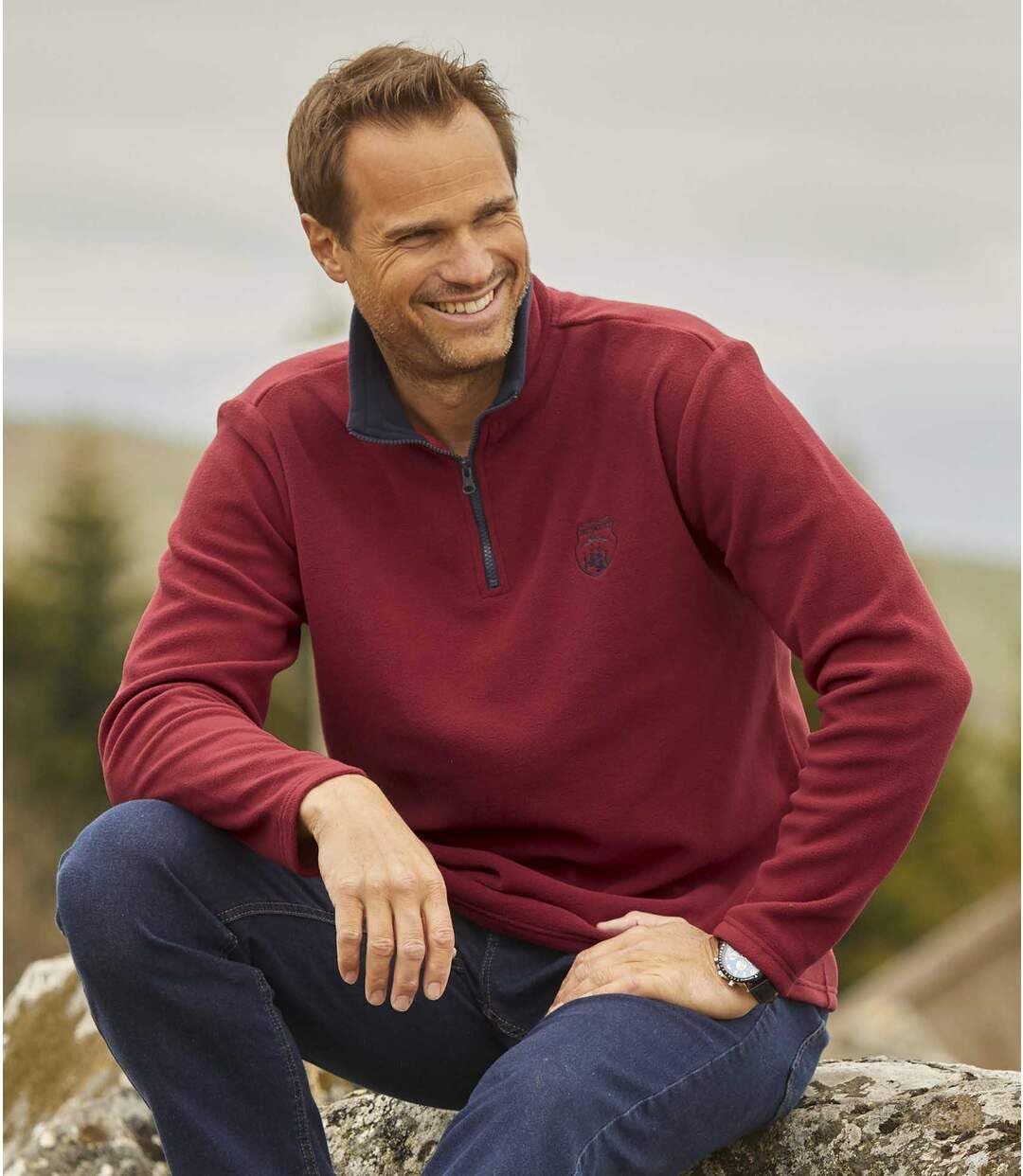 ATLAS FOR MEN - Set di 2 Maglioni in Pile da Uomo - Ultra Leggero e Caldo - Maglione a Collo Alto con Zip - Ideale per l'inverno/Viaggio - Disponibile in Taglie Grandi