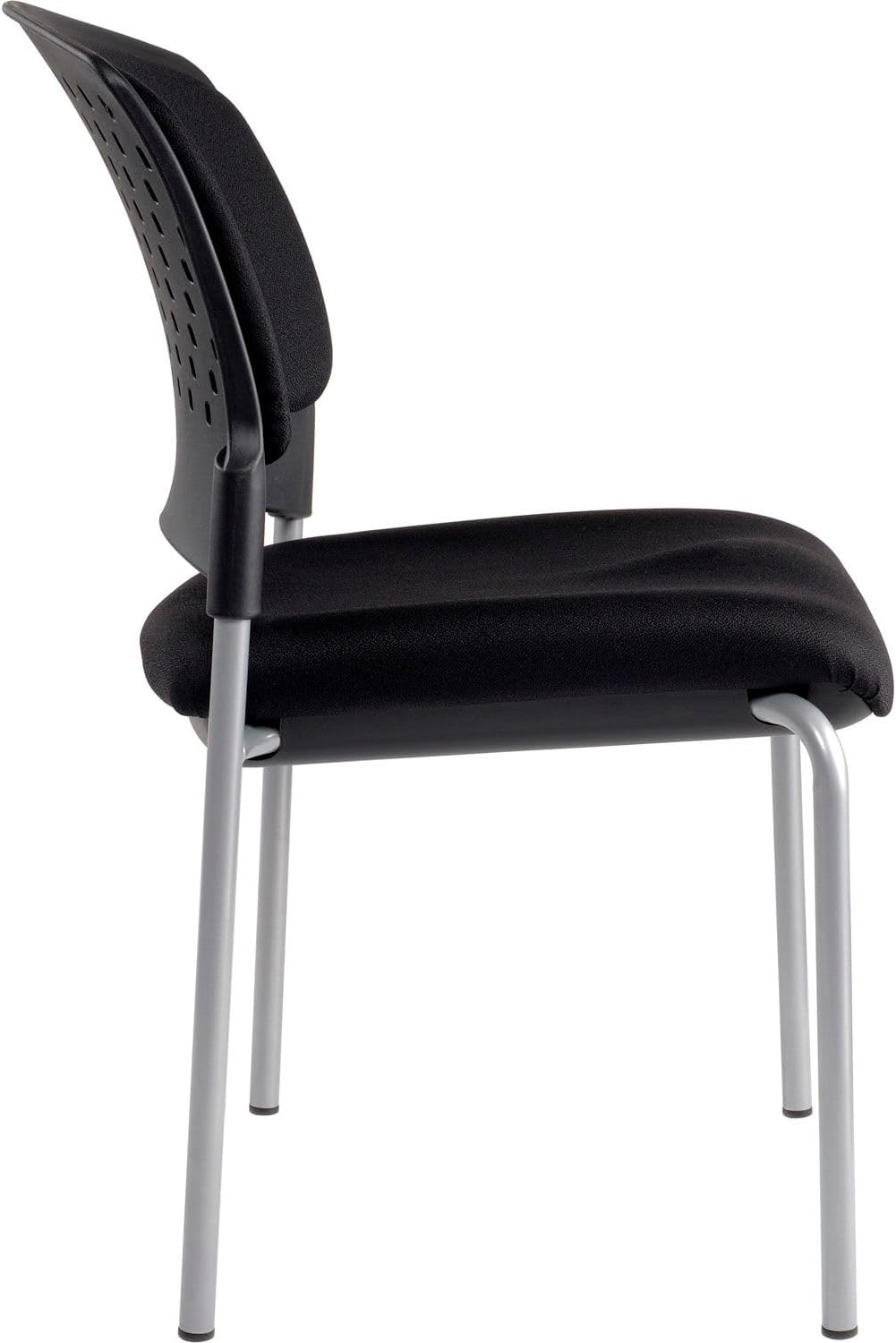 Global Industrial Stacking Chair, Fabric, Black, Armless, Mid Back