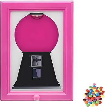 1 Pc Candy Dispenser Picture Frame, Home Decor Gumball Machine, Cute Hanging Style Handy Candy Frame Dispenser, Wall Decor Candys Photo Frame Suitable Birthday Christmas Gifts for Children