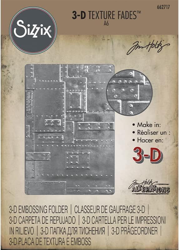 Sizzix (SIZC7) 3-D Texture Fades Embossing Folder, Gray