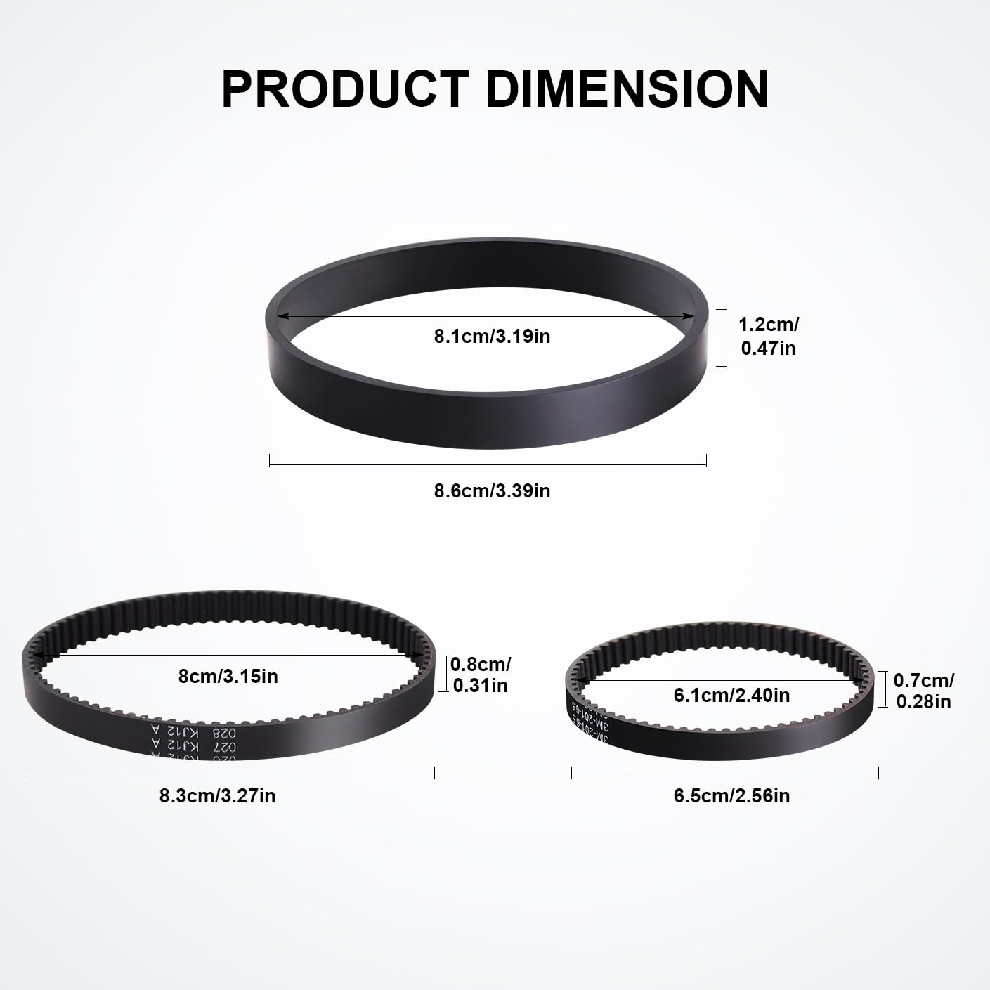 Vacuum Belt Replacement Compatible with Bissell 3432 3746 3428 34249 3513 Revolution HydroSteam Pet Carpet Vacuum Cleaner, Parts # 1635393, 1634216 (3 PCS)