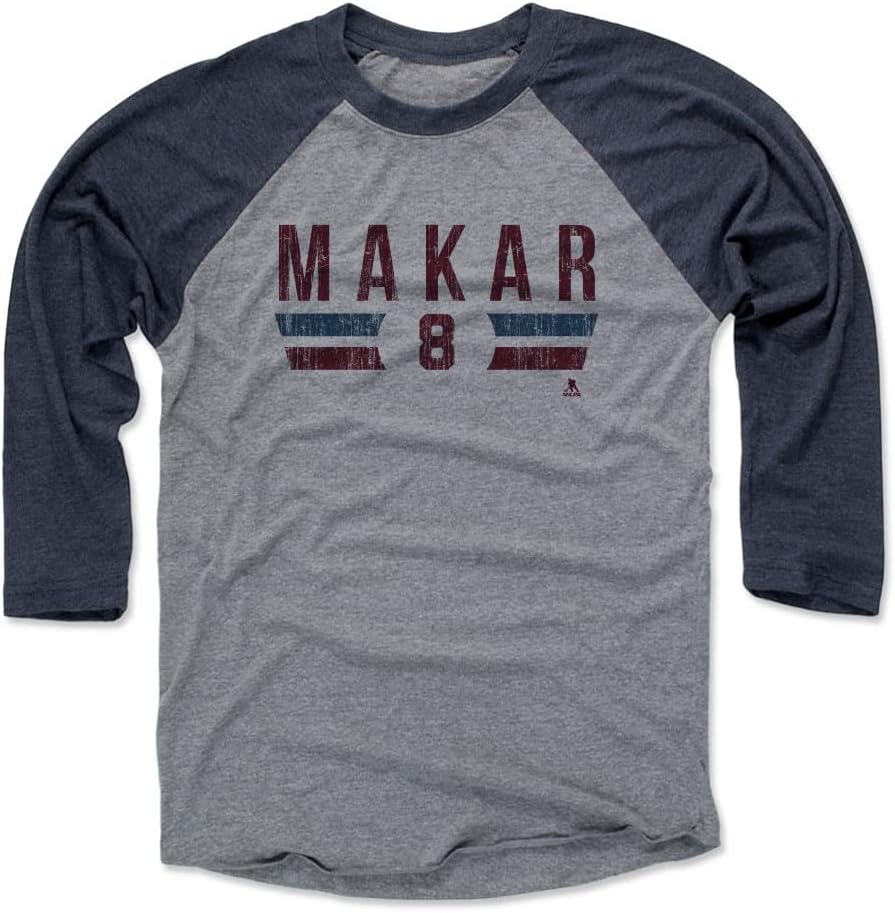500 LEVEL Cale Makar 3/4 Sleeve Raglan T-Shirt - Cale Makar Colorado Font