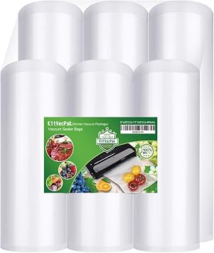 6 Pack 8"x203Rolls and11"x20 3Rolls Vacuum Sealer Bags Rolls with BPA Free and Heavy Duty,Commercial Grade Vacuum Seal Freezer Bags Rolls Compatible with Any Type Vacuum Sealer