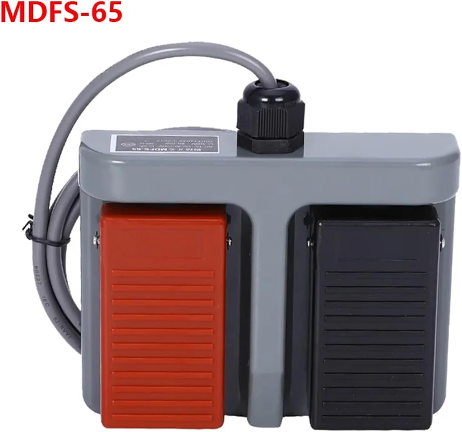 1PCS Momentary Plastic Double Pedal Switch Foot Pedal Control Switch with Wire 3A/220VAC(1. 3m Wire)