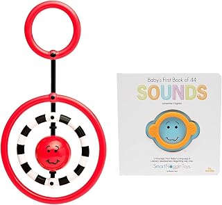 SmartNoggin Baby Developmental Milestones Set: NogginRings and Baby's First Book of 44 Sounds with Teether