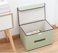 NCRGB 4 db Szövet Tároló Doboz Fedéllel 36x23x24 cm Beige Ruhatartó Szerveződoboz 3