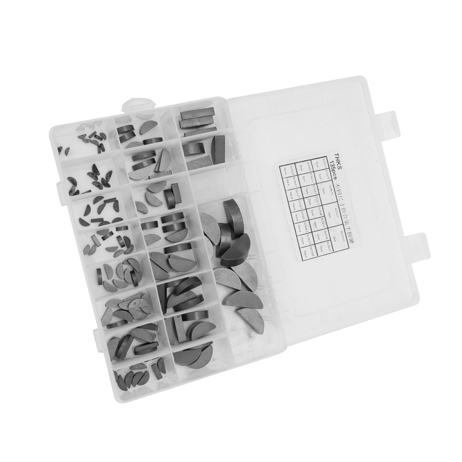 scheibenfeder,Scheibenfeder,Woodruff Key,Metrische Woodruff Keys,Woodruff Keys 135 Stück Woodruff Key Schwungrad Riemenscheibe Kurbel Way Key Sortiment Kit Für Mehrere Zwecke