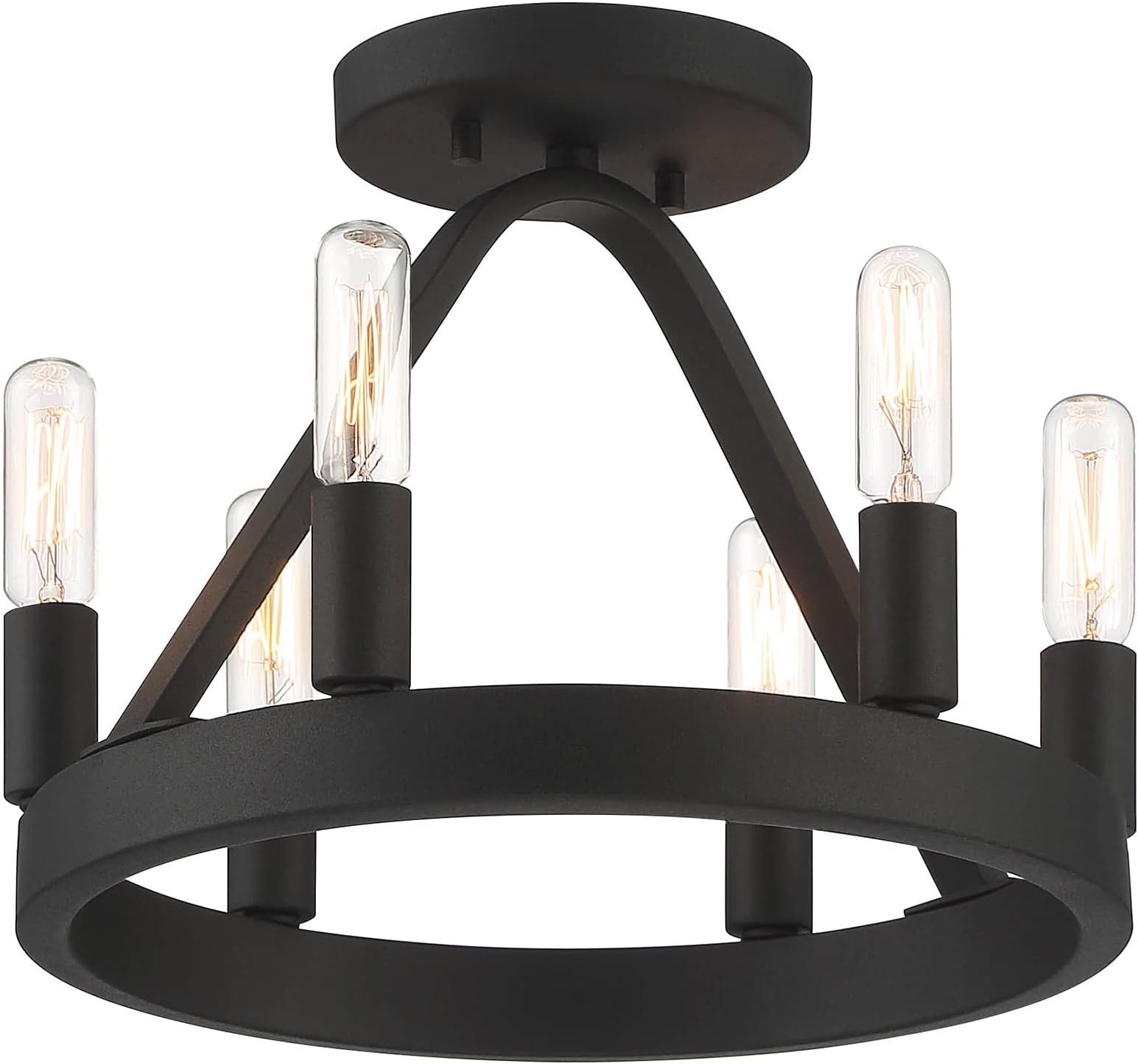 Designers Fountain Carousel 6 Light Semi Flush Mount Ceiling Light, Black, D254C-SF-BK