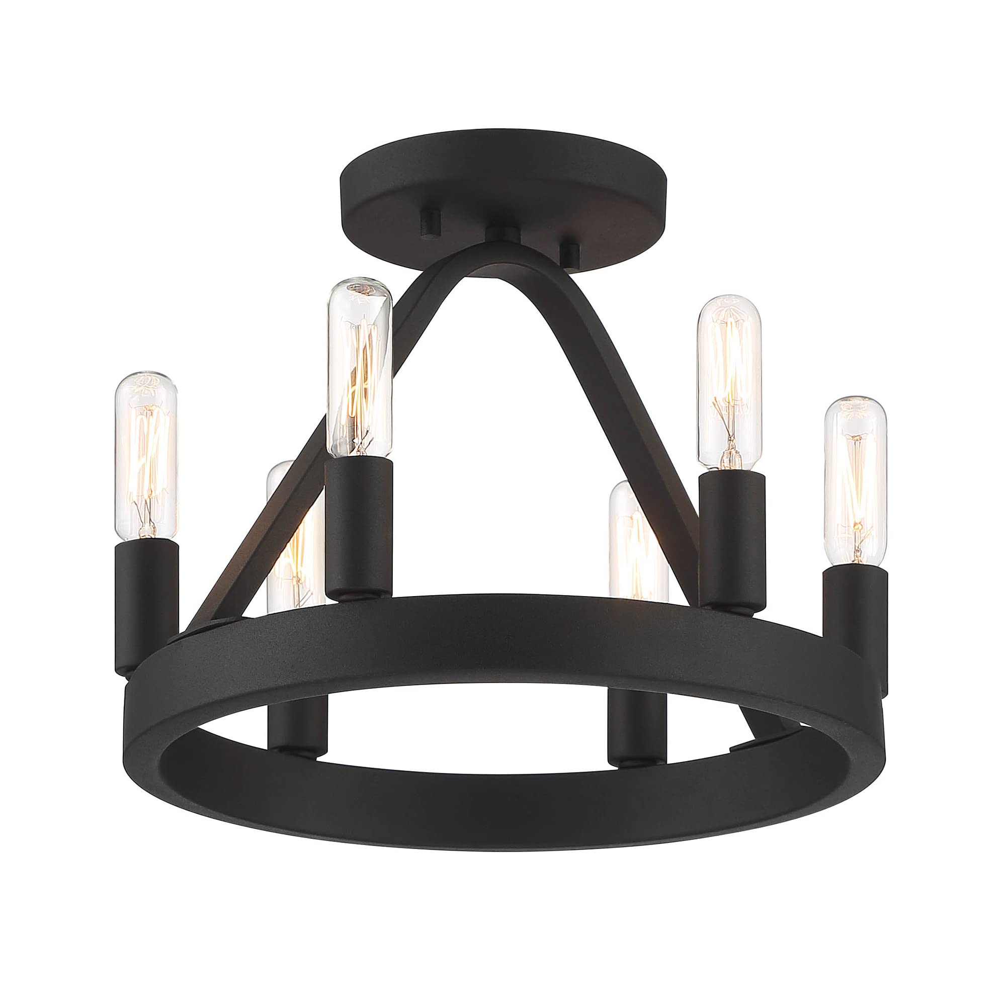 Designers Fountain Carousel 6 Light Semi Flush Mount Ceiling Light, Black, D254C-SF-BK