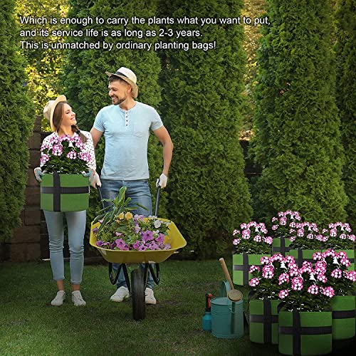 Ylyycc 3-Pack 5 Gallon Grow Bags Heavy Duty Thickened Nonwoven Plant Fabric Pots With Handles, Durable Portable Bags, Cylindrical #TOP6