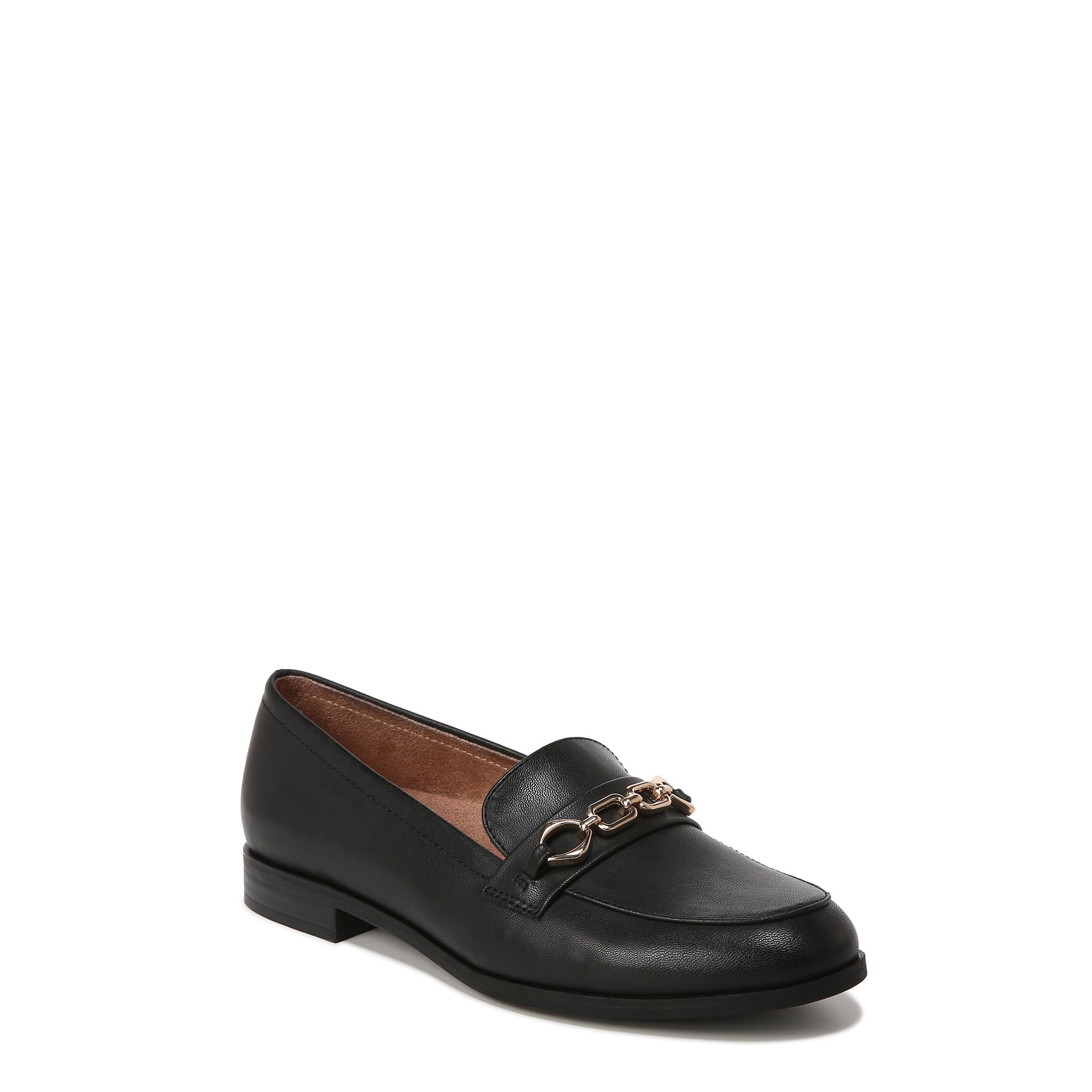 Naturalizer Womens Mariana Bit Slip On Loafer Black Smooth 8 W