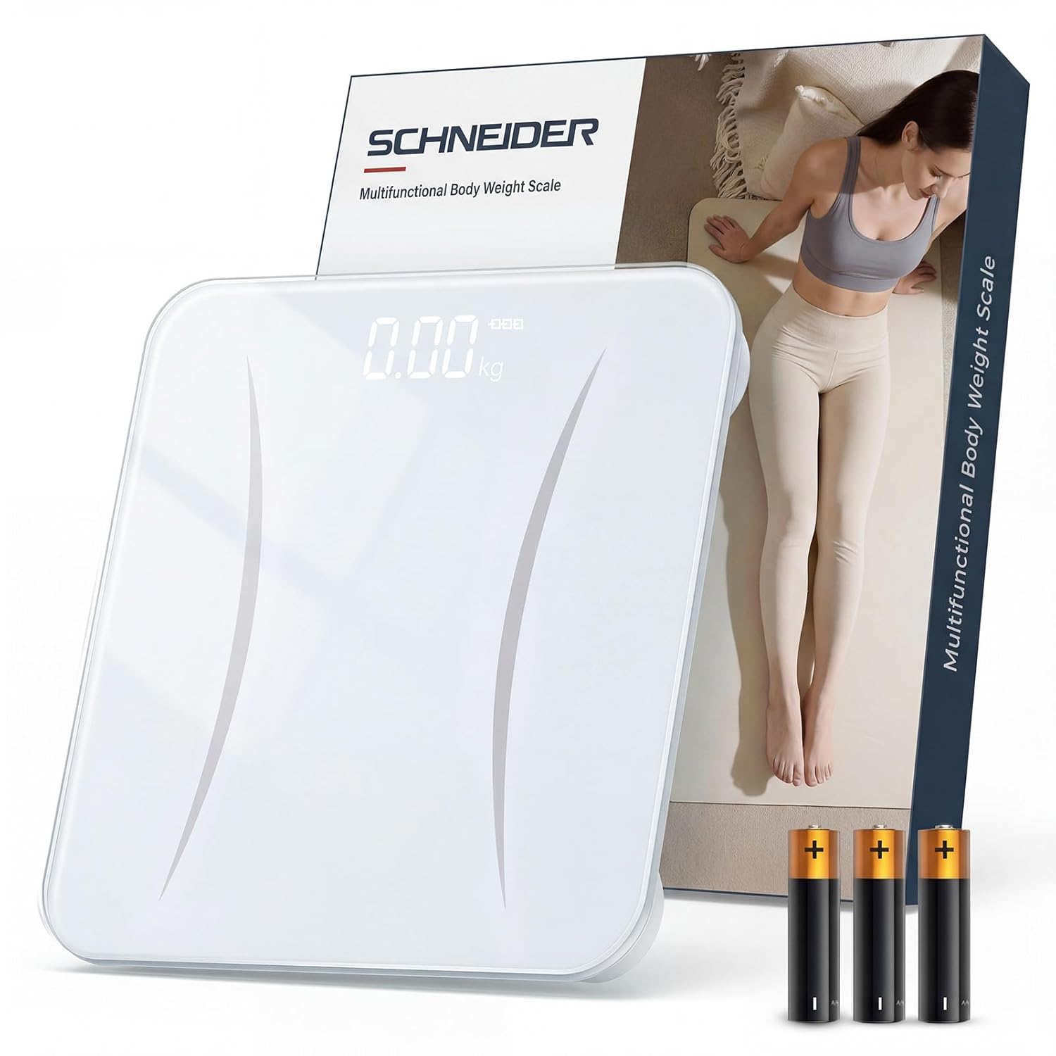 Báscula Digital Schneider de Alta Precisión 400 lb Vidrio Templado