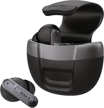 MIXX StreamBuds Solo 3 True Wireless Earbuds with Mic, Bluetooth 5.1, 18H Playtime, Quick Charge, Touch Controls, Compact Magnetic Charging Case, in-Ear Headphones for iPhone Android Black
