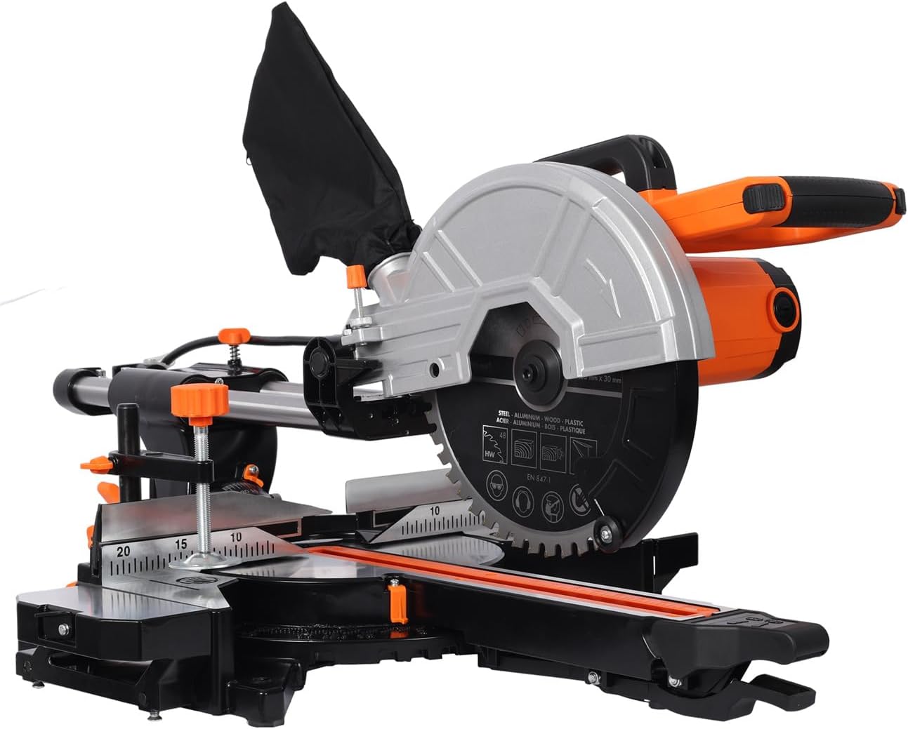 10" Single Bevel Double Speed Sliding Miter Saw, 48T Blade, 2-Speed 5000/3200 RPM, 3.5"x13" Cutting Capacity