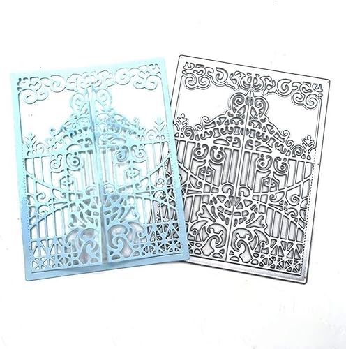 Troqueles anidados de metal para marco de puerta simétrica para hacer tarjetas, plantillas de corte de borde de encaje de flores para bricolaje, Troqueles anidados de metal para marco de puerta simétrica para hacer tarjetas, plantillas de corte de borde de encaje de flores para bricolaje,