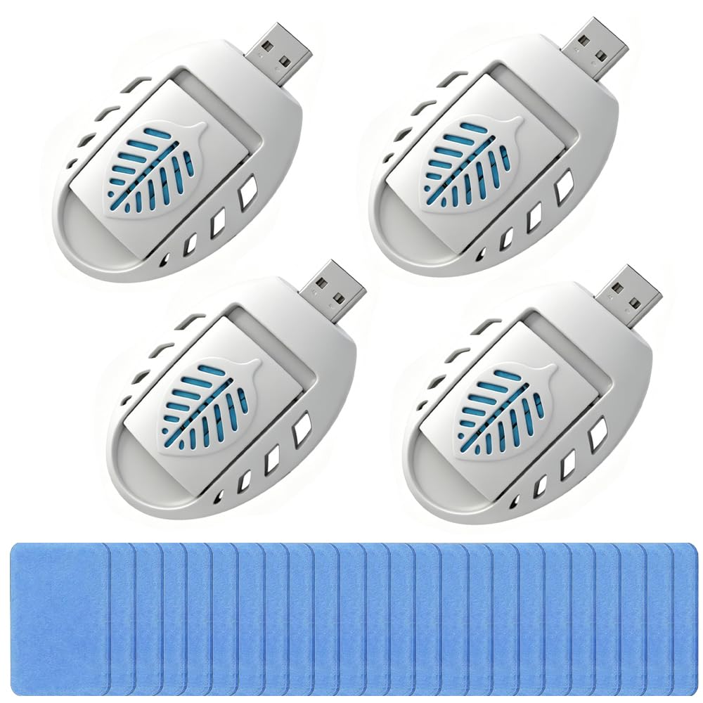 4 Pcs USB Mosquito Repellent Plug In Mosquito Killer, 120 Tablets, Portable Insect Repellent Plug In, Suitable for Home, Rv, Hiking, Fishing, Camping, Picnic (Leaves)