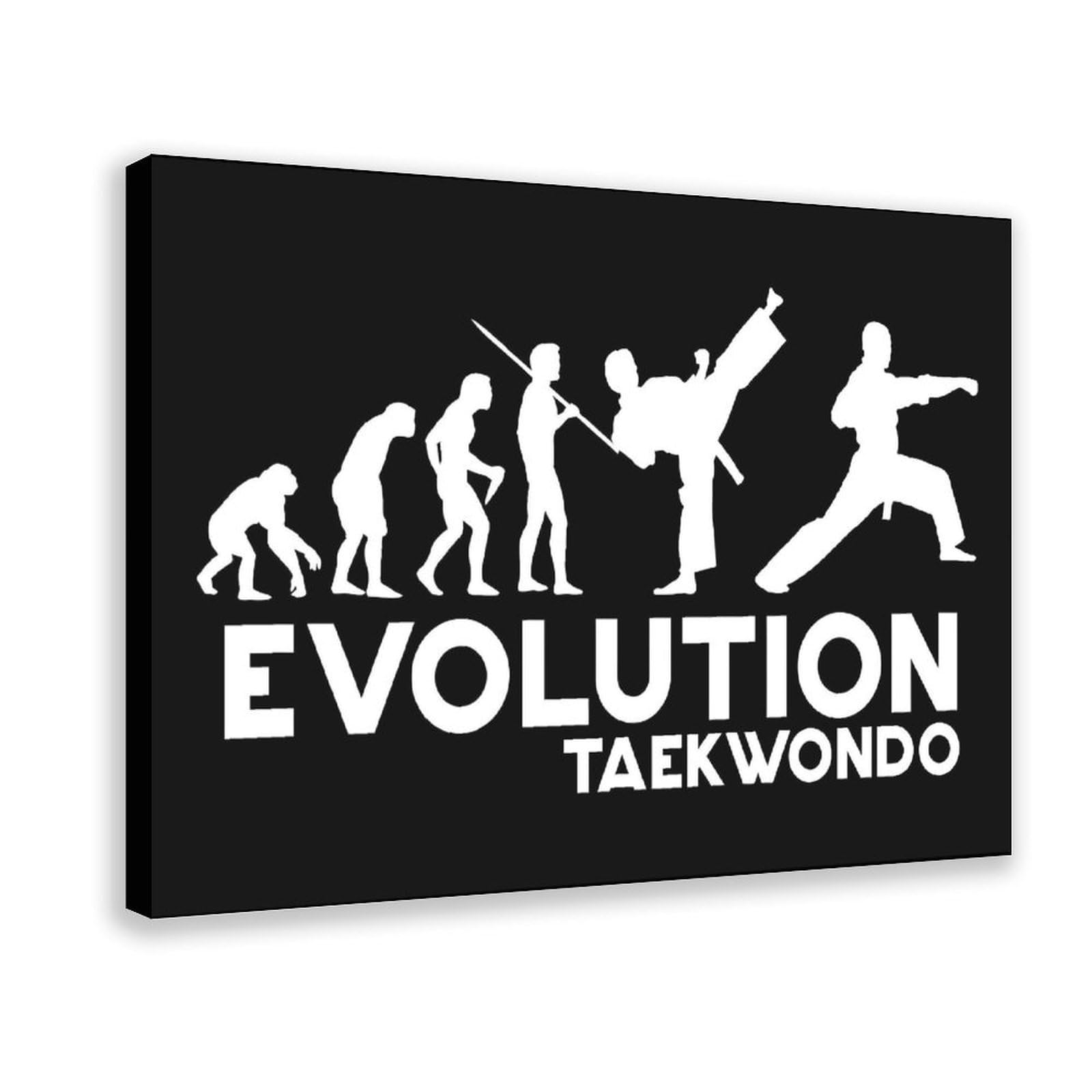 Qnvjqkdsi Frame Taekwondo Evolution Art Canvas Poster Bedroom Decor Landscape Office Room Decor Gift 24" L X 36" W