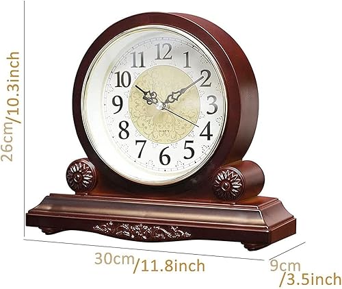 Miniatura 2 de Mantel Clocks for Living Room Decor with Silent Movement Battery Operated Table Clock for Fireplace Mantel Office Desk Shelf & Home (Black)