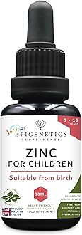Zinc for Children 30ml | from Birth Zinc Mix Immunity Supplement 0-11 Years | Newborns Baby Kids Sugar Free UK Made Vegan Mini Liquid | Long Supply, 2 Drops Daily