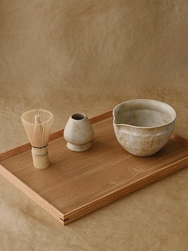Miniatura 7 de Juego de 6 batidores japoneses de matcha con cuenco de cerámica Wabi-Sabi hecho a mano (Chawan), persecución de bambú, soporte para batidor,