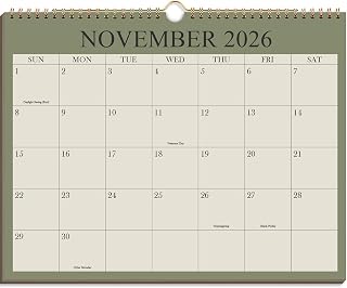 2027-2028 Calendar - Wall Calendar 2027-2028 from November 2026 Until June 2028,18 Months Calendar with Premium Paper, Twi...