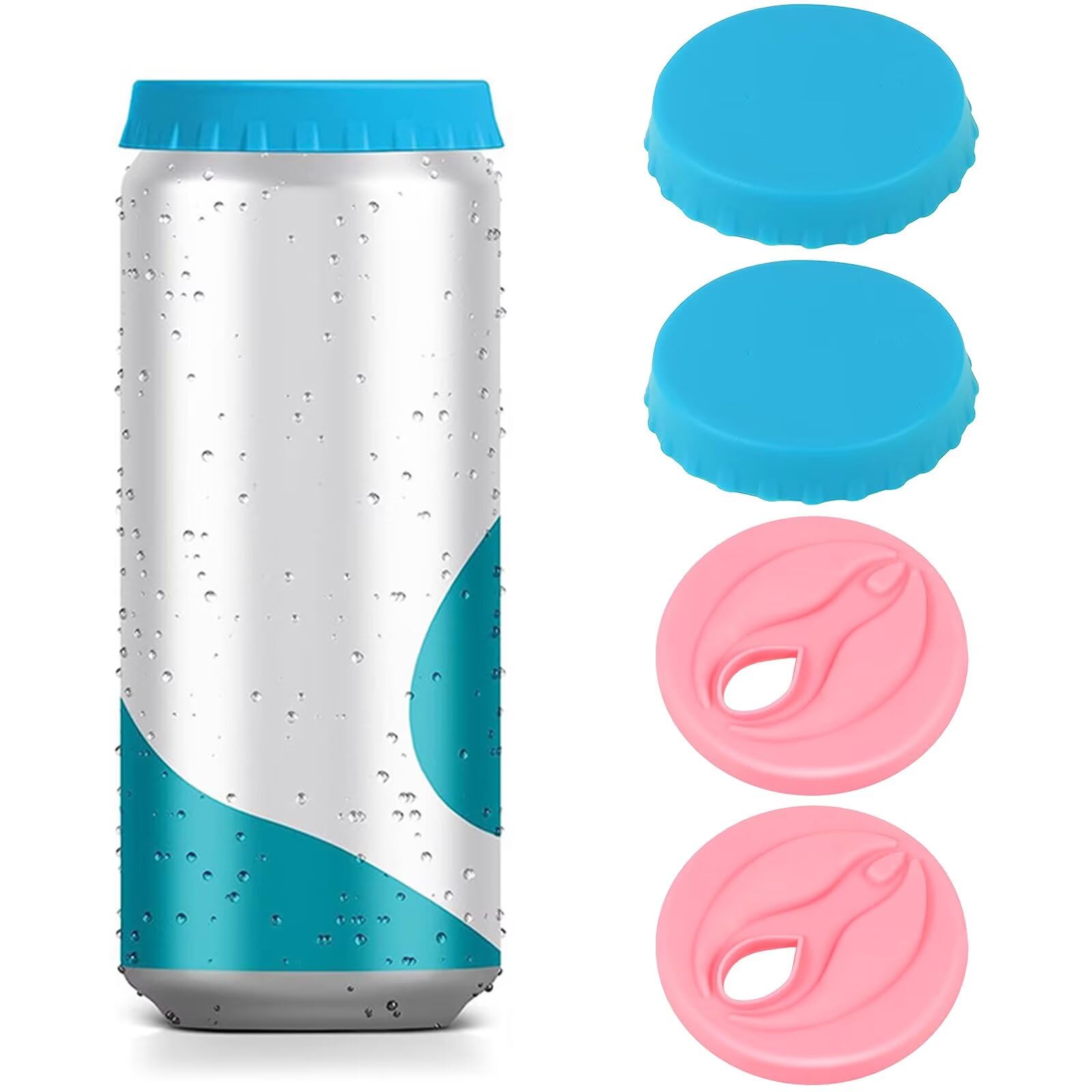 4Pcs Can Lids, Silicone Lids for Cans, Reusable Beverage Can Lid, Dustproof and Leak-Proof, Suitable for Standard Soda/Drink Cans [Assorted]