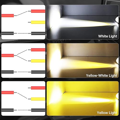 Miniatura 8 de Windance 2 unids 32W LED motocicleta faro con interruptor, amarillo blanco doble color Hi/Lo Beam para motocicleta, 2400LM 3000K 6000K Crash Bar