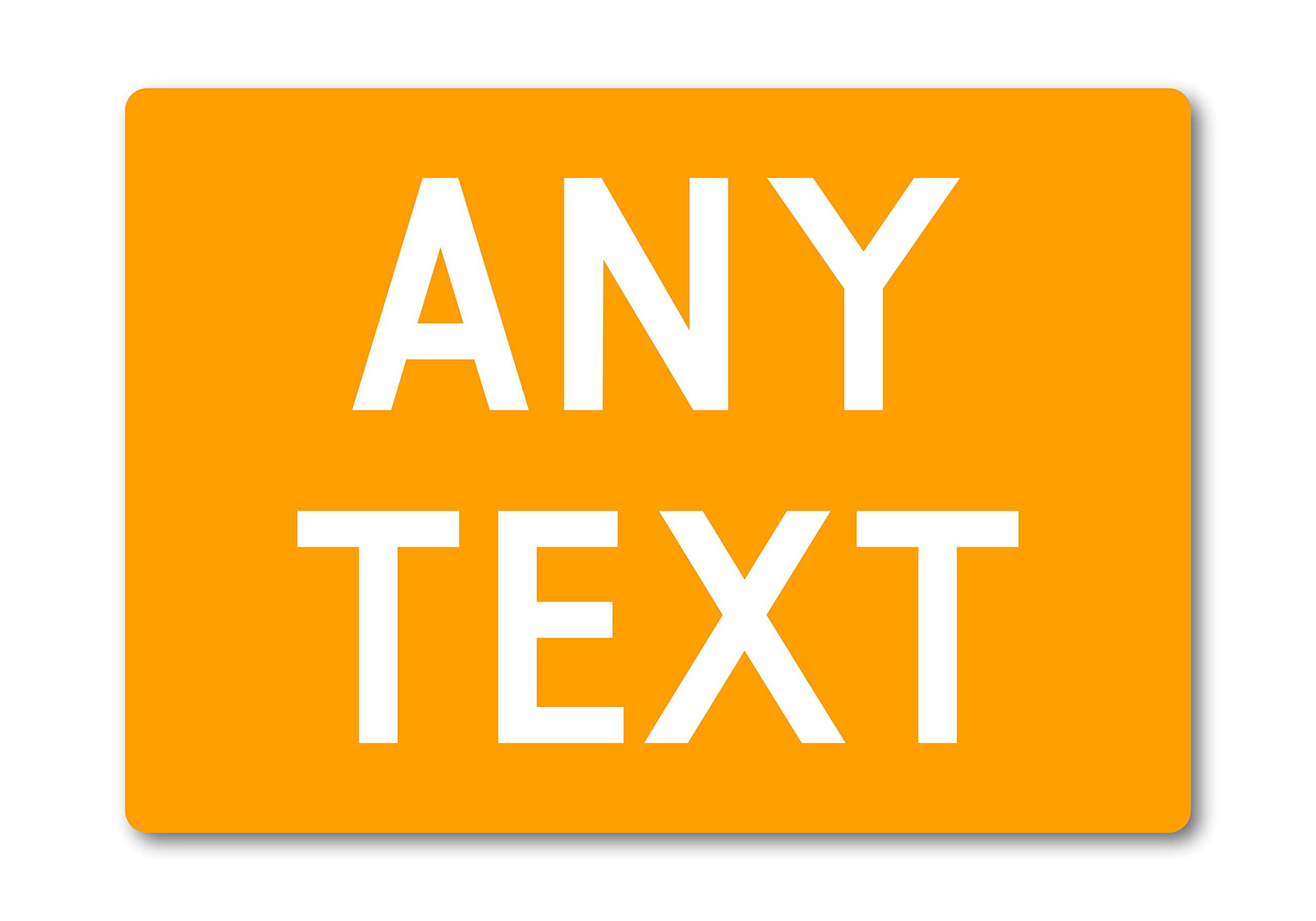 Personalised Any Text METAL Custom Sign Plaque. Indoors or Outdoors. 10 Colours, Various Sizes. Home Bar Man Cave Workshop Bedroom Address (A3 (405mm x 283mm), Orange)