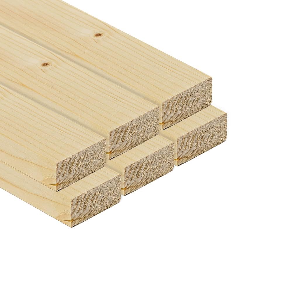 Generico listelli legno massello abete 20x40 x 3 metri piallati su quattro lati con smusso su spigoli Made in Italy confezione da 6 pz