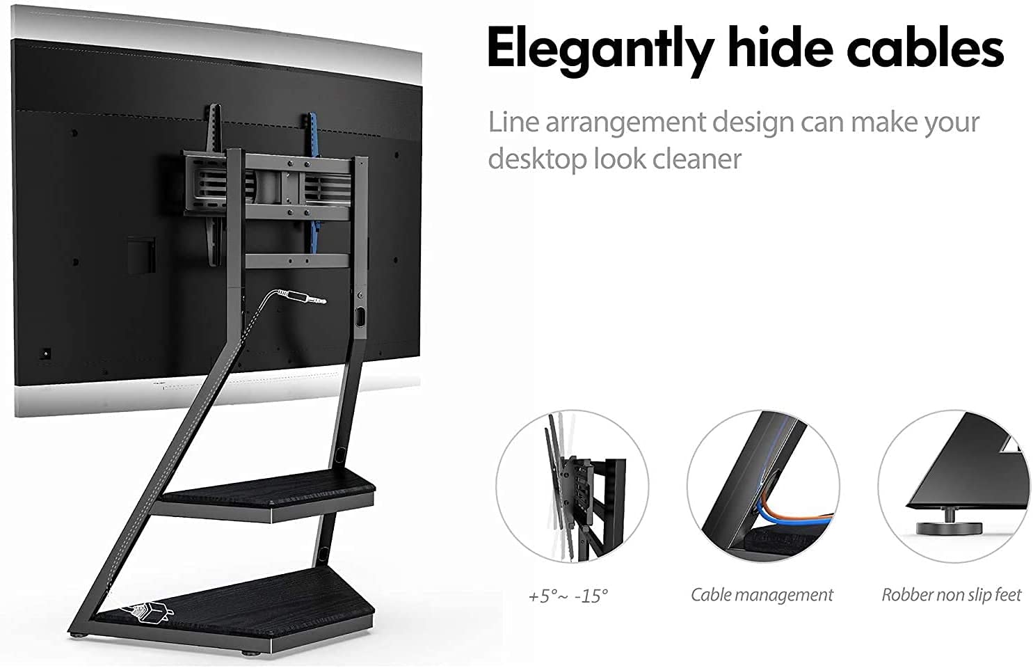 FITUEYES Design Floor TV Stand for 4375 Inch TVs Artistic Eiffel