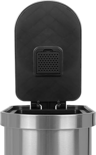 Miniatura 4 de Bote de basura de 50 litros13.2 galones de cierre suave, resistente a las manchas con pedal y filtro integrado, acero inoxidable, acabado elegante