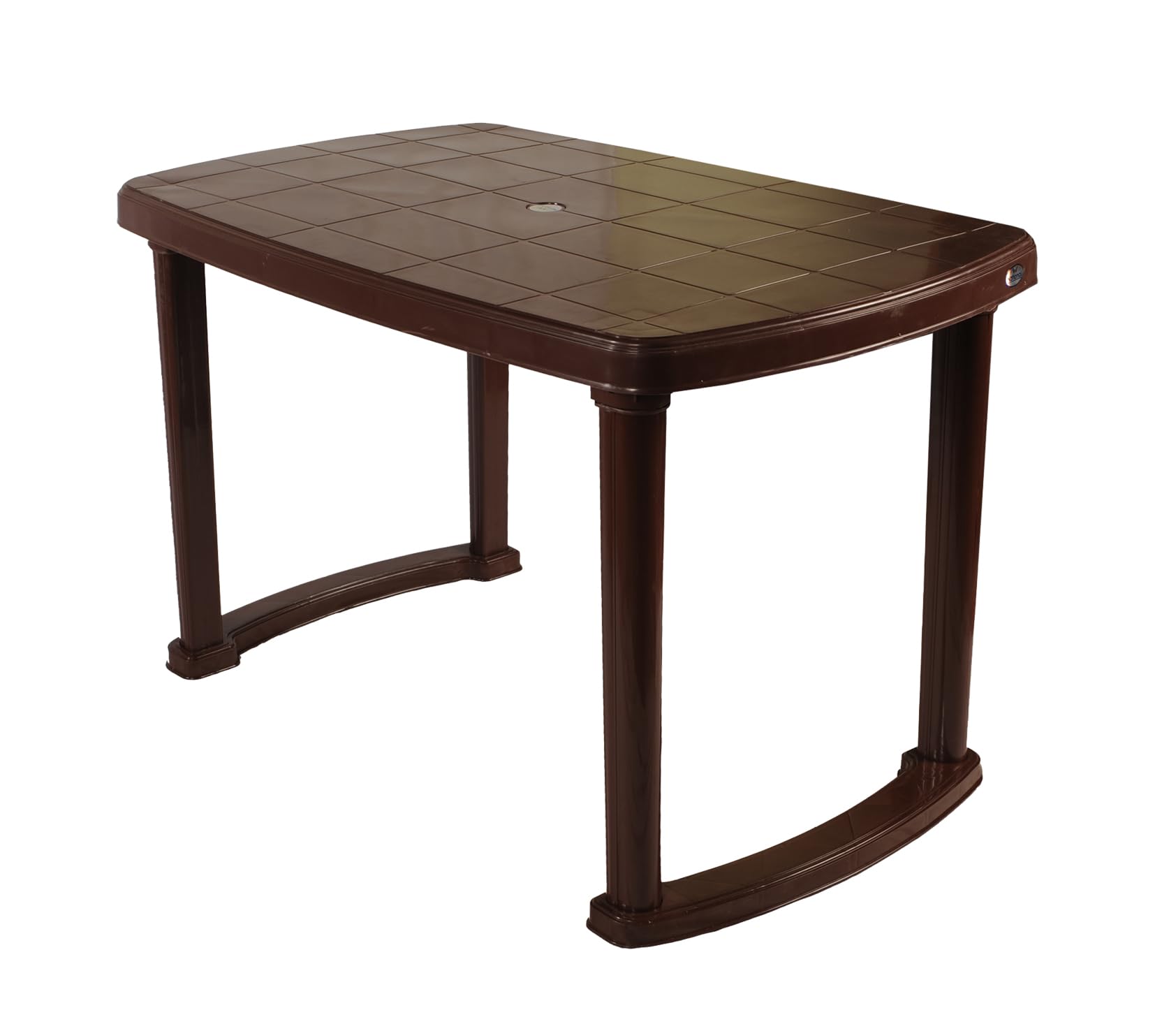 VV National Plastic Dining Table DT - Durable and Weather-Resistant Rectangular Table for Indoor & Outdoor Use (Brown, 4-Seater)-image-43