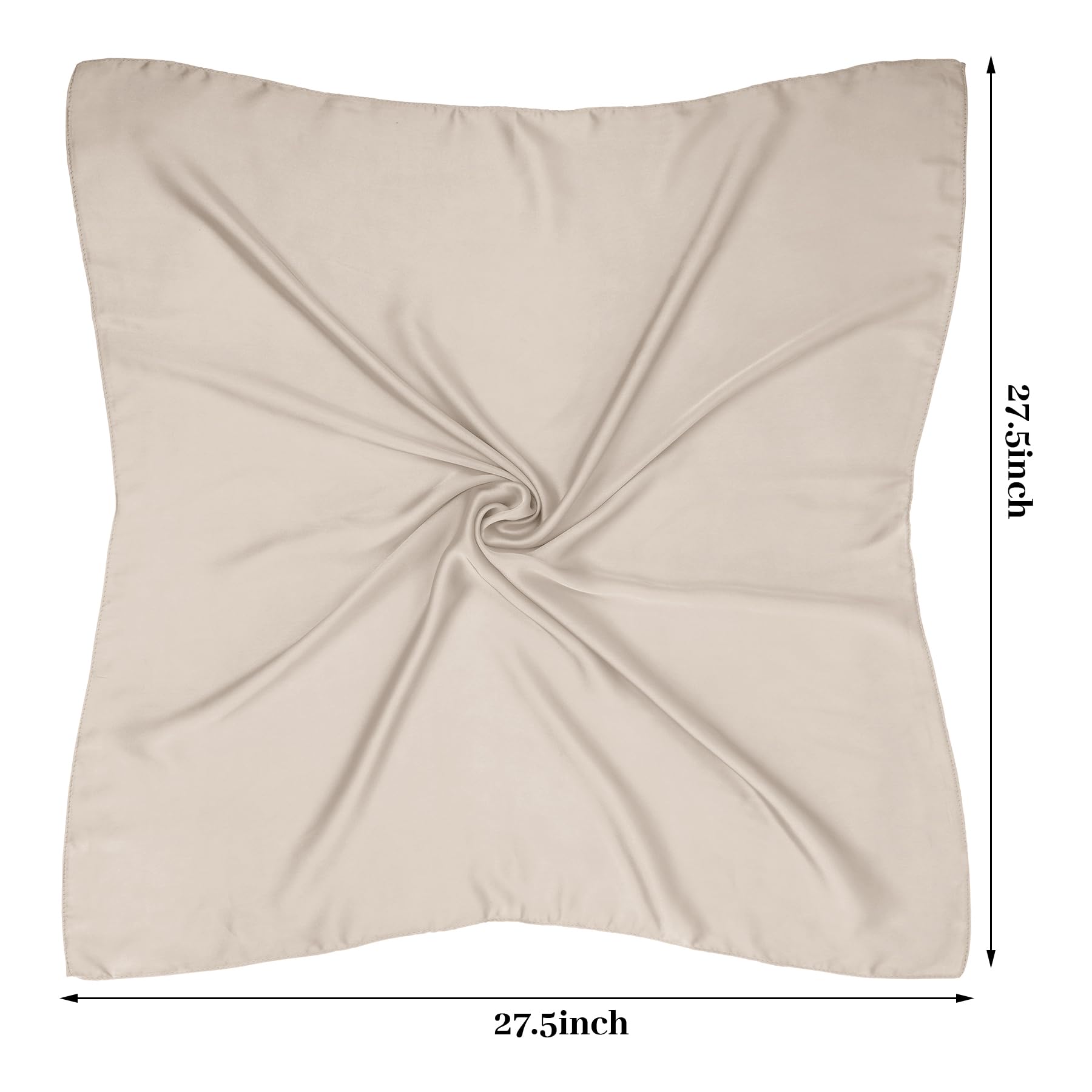 Pistha Satin Scarf Square Scarf Neck Hair Scarf Handkerchief Bandanas for Women Men Girls Boys Costume Accessory 27.5 inch: Khaki